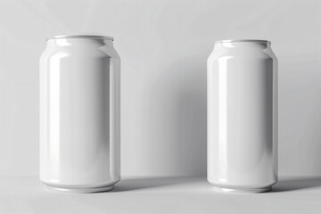 two empty cans of soda on a white surface