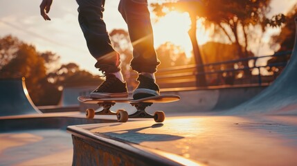 With the wind in their hair and the sun on their face, the skateboarder glides through the skatepark, their board an extension of their body as they conquer ramps and rails with style. - Powered by Adobe