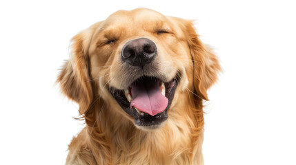 Laughing Dog. Catch the Joy: A Laughing Golden Retriever Captured in a Delightful Moment, Exuding Happiness and Playfulness. Image made using Generative AI