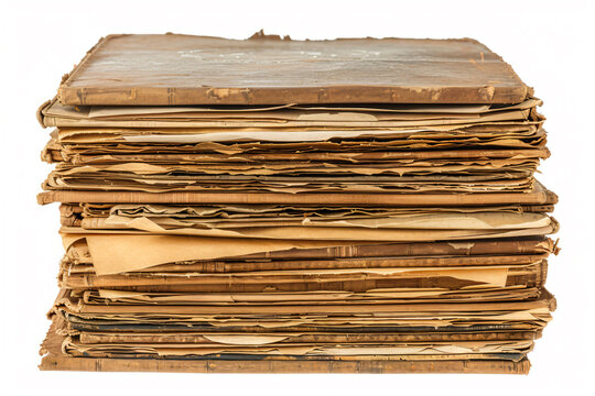 a stack of old books sitting on top of each other
