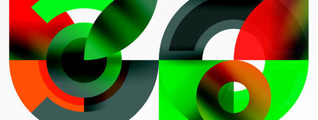 Fototapeta premium Circle geometric abstract vector background