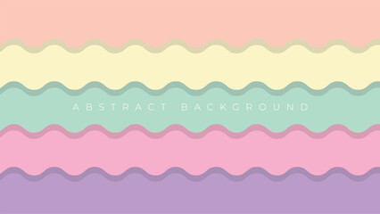 abstract colorful pastel wave strips background design