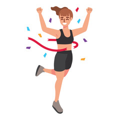 runner woman celebrating