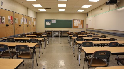 Within the confines of the classroom, desks and chairs stand as silent sentinels, poised to facilitate the exchange of knowledge and ideas.