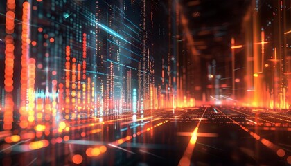 Fototapeta premium 3D projection of stock market cycles, perfect for economic cycle analysis or market timing strategies