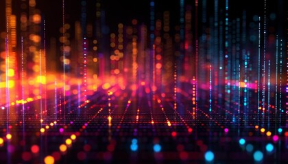 Fototapeta premium 3D scatter plot of stock market data, ideal for statistical analysis or correlation studies in finance
