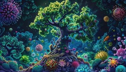 Intricate Virus Flora: Microscopic Ecosystem