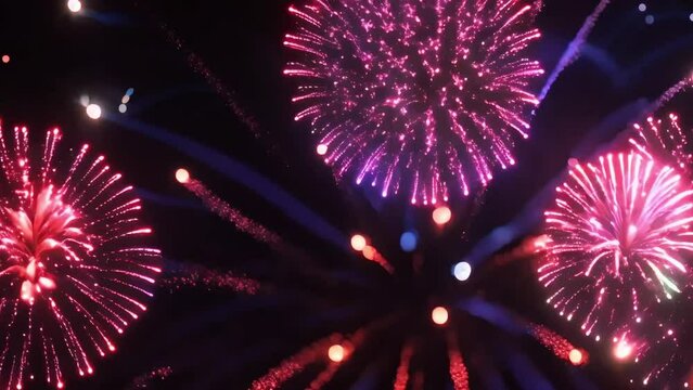 Grand Finale Repeating Colorful Isolated Fireworks, Fireworks display event seamless loop, footage, 4k footage, videos, short video. animation, slow motion