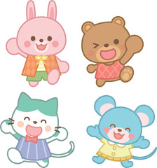 元気な動物のキャラクター