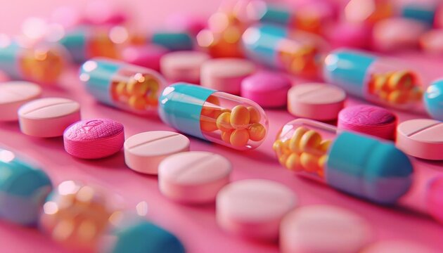 Pills arranged to mimic a DNA double helix, representing genetic research and personalized medicine