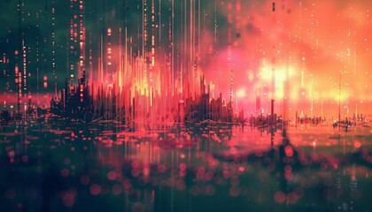 Fototapeta premium Pixelated noise effect, ideal for retro and digital decay themes