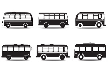 Set of hand drawn bus Vector