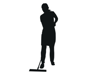 Hand drawn yard work Cleaner silhouette