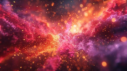 Vibrant 3D particles exploding in a dynamic array, ideal for energetic and impactful visual content