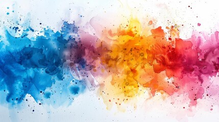 Watercolor splash in vibrant colors, perfect for artistic and creative design elements