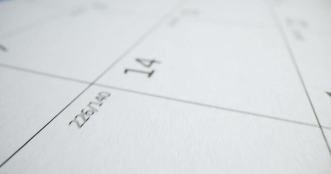 Calendar with dedicated cells for each day of month