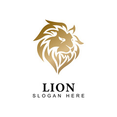 lion head logo design template