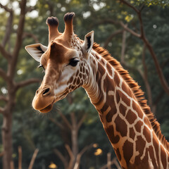 Obraz premium Wild Giraffe with long neck