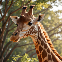 Obraz premium Wild Giraffe with long neck