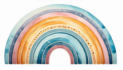 Fototapeta premium Cute watercolor rainbow illustration isolated on white background