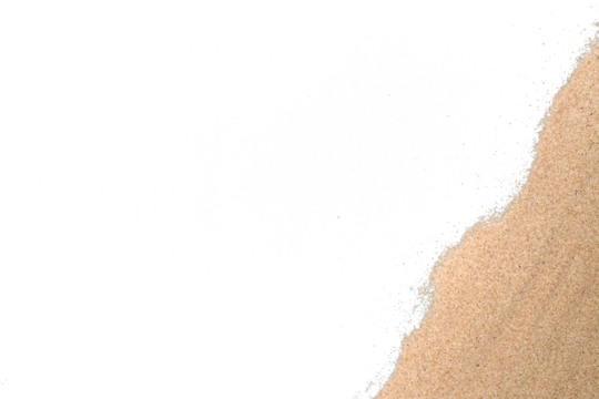 Corner sand border and frame isolated transparent