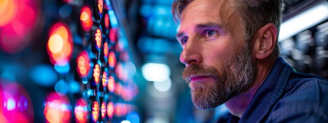 6G network engineer monitoring ultra-fast broadband speeds, styled as clean and professional