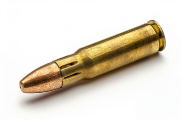 a bullet with a bullet head on a white surface
