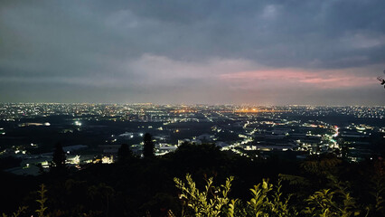 Fototapeta premium Night view of the city from the mountain