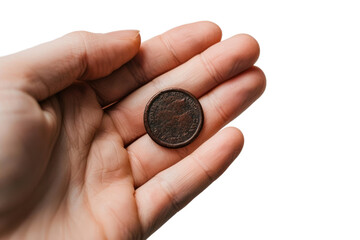 A hand placing a small magnet on a pile of money, causing the bills and coins to jump up and attach themselves to the magnet, realistic photos on a white background