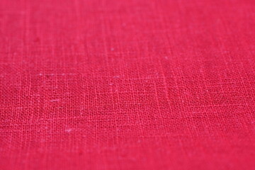 red hemp viscose natural fabric cloth color, sackcloth rough texture of textile fashion abstract background