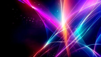 Abstract colorful background with glowing lines and bokeh effect