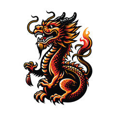 chinese dragon mascot vector illustration on white background