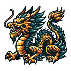 chinese dragon mascot vector illustration on white background