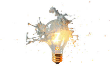 A scientific photo of an incandescent bulb exploding, with labels and measurements to document the phenomenon. Realistic photos on a white background