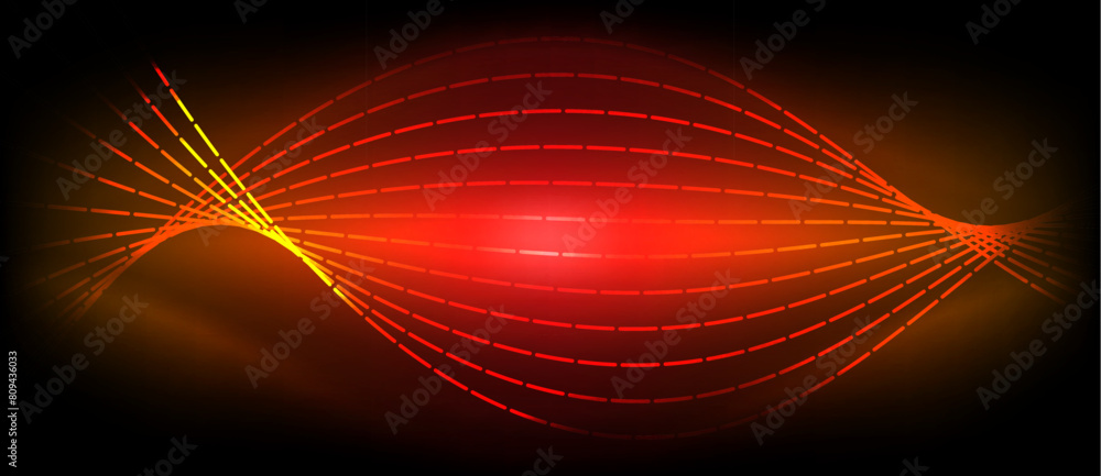 Poster a dynamic red and yellow wave on a black background creates a striking visual effect reminiscent of 