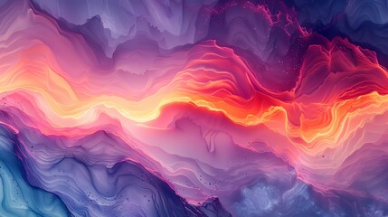 Obraz premium Colorful holographic terrain mountains illustration poster background