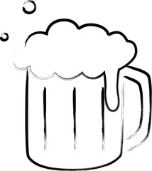 筆書き単品食べ物イラスト　ビール