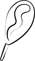 筆書き単品食べ物イラスト　アメリカンドッグ