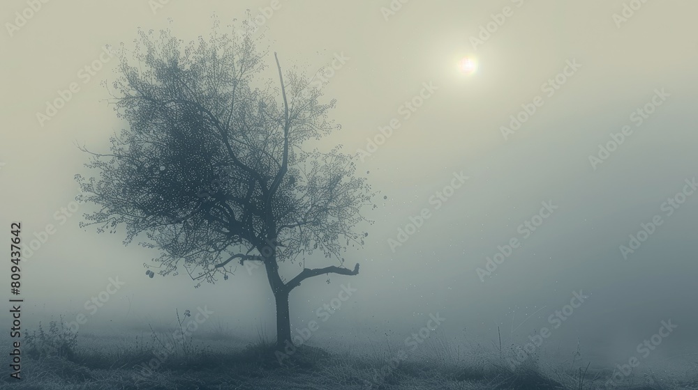 Poster the hazy image artistic creation