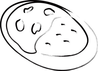 筆書き単品食べ物イラスト　カレー