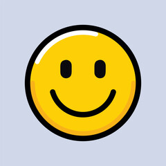 smile emoticon flat vector illustration. face smiley icon emoticon