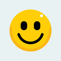 smile emoticon flat vector illustration. face smiley icon emoticon