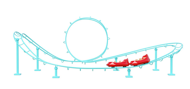 roller coaster for theme park. 3d render illustration