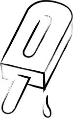 筆書き単品食べ物イラスト　氷菓子