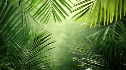 Texture of palm branches in the background