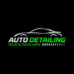 Car logo, auto detailing logo, automotive logo. Sports vehicle vector illustration