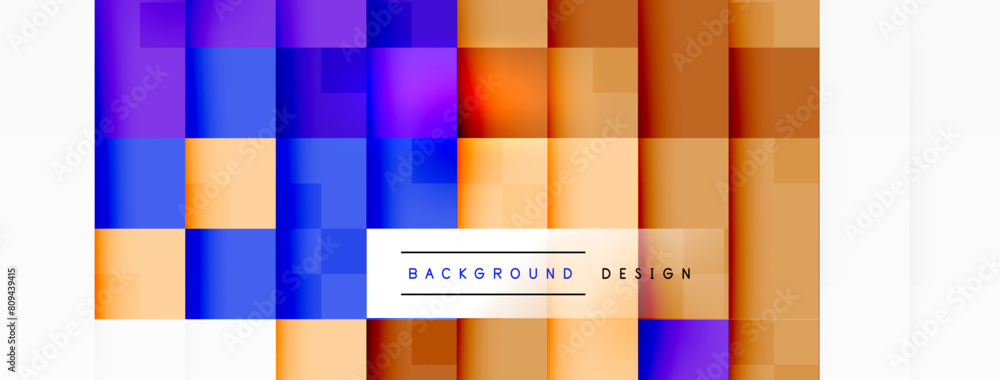 Poster a vibrant, blurred image of a colorful geometric pattern featuring rectangles and lines in shades of