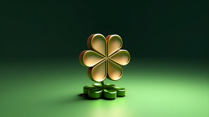 Four-Leaf Clover Gambling Icon 3d