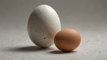 Alone against a pristine white backdrop, a solitary egg awaits its fate ai_generated