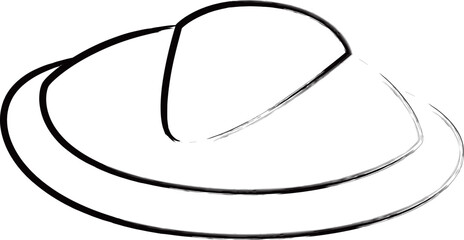 筆書き単品食べ物イラスト　オムライス